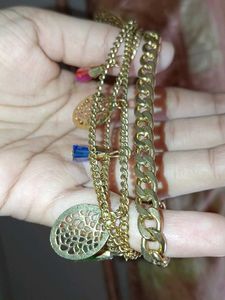 Chunky Gold Chain Bracelet with Charms