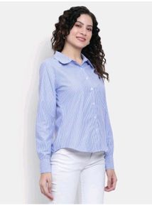 Striped Blue & White Shirt Women