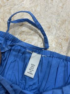 (XS) Midi Blue Smocked Sundress