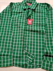 Green Plaid Button-Up Shirt