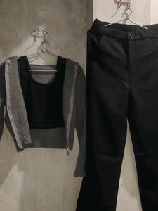 Stylish Outfit Set - Top, Cardigan &amp; Pants