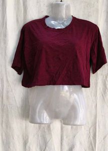 Maroon Cropped T-Shirt