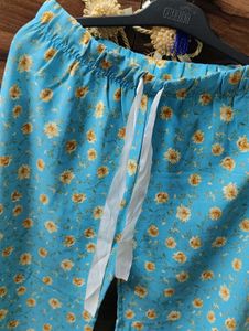 Light Blue Floral Palazzo Pants