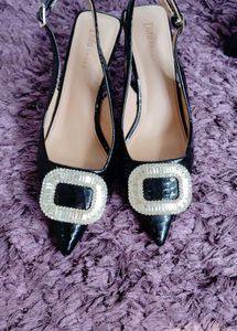 Elegant Black Heels with Embellishment
