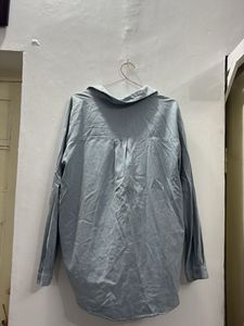 Light Blue denim Oversized Button-Up Shirt