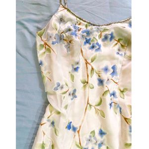 Elegant Floral Print Slip Dress