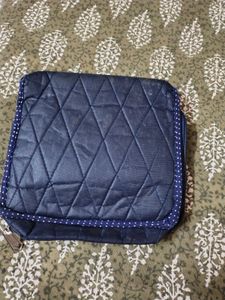 Quilted Pouch with Floral Applique