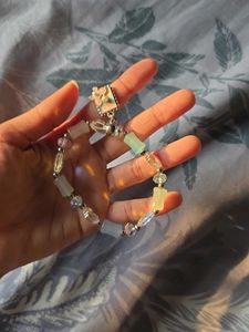 Cute Beaded Bracelet with Flower Charm
