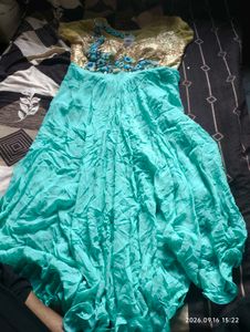 Stunning Teal & Gold Embellished Lehenga Choli