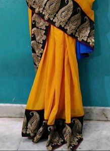 yellow wedding saree