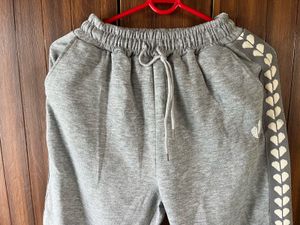 Gray Sweatpants with Heart Detail