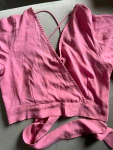 Chic Pink Wrap Top