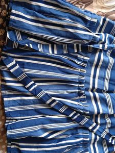 Chic Blue Striped Dress