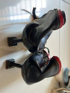Stylish Black &amp; Red Heeled Sandals