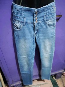 High Waisted Button-Up Jeans