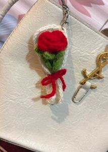 Crocheted Flower Bouquet Keychain