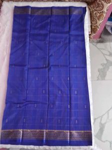Elegant Blue Checked Saree