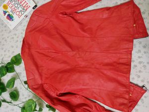 Goth Red Biker leather jacket