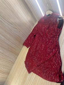 ZARA FESTIVE EDITION Sparkling Red Sequin Dress