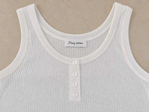 Ribbed Button-Up Tank Top