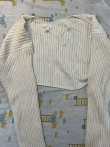 Ribbed Knit Cropped Sweater bolero