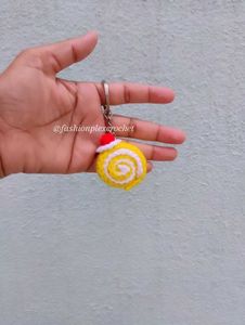 Handmade Crochet Swiss Roll Keychain