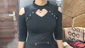 Black Cold-Shoulder Fit &amp; Flare Dress
