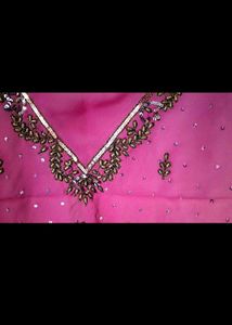 Pink Embellished Saree