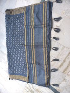 Women Beautiful Grey Saree 6.25 Meter + 0.75 Meter Blouse Attached