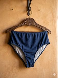 Navy Blue High-Waisted Bikini Bottom