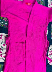 pink bath robe  towel