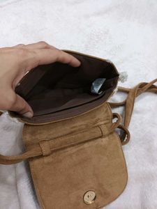 Brown Suede &amp; Crossbody Bag