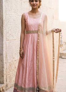 Peach Anarkali Suit with Dupatta