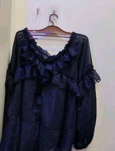 Ruffled Sheer Top