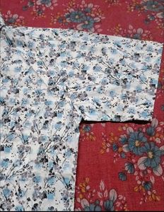Men's Blue Floral Short Sleeve Shirt