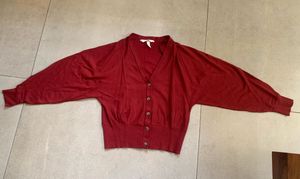 Burgundy V-Neck Cardigan
