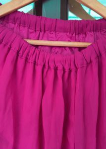 Vibrant Pink Flowy Ethnic Skirt