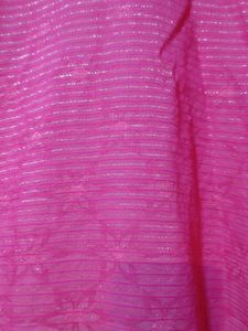 Pink Kurta with Glitter Stripes