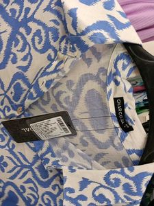 Stylish Blue &amp; White Printed Kurta