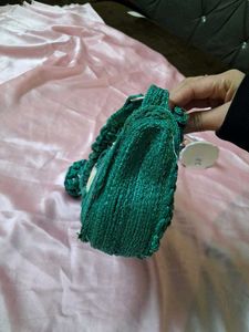 Green Woven macrame bag