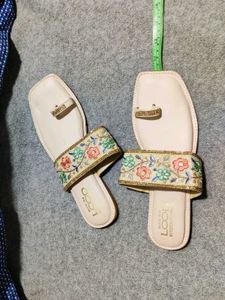 Embroidered Flat Sandals