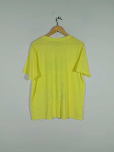 Yellow Printed Oversized T-Shirt For Women's