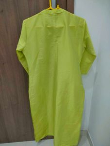 Floral Embroidered Lime Green Kurta set
