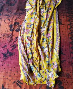 Vibrant Yellow Floral Kurta Set