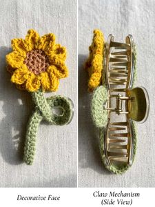 Crocheted Sunflower Hair Clip HANDMADE 🤌🏻