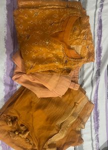 Yellow Printed Kurta Set with Dupatta