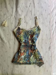 sheer vintage floral cami top