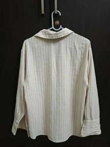 Westside Striped Button-Down Crinkled Look Shirt