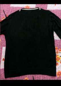 Heart Print Black Sweater