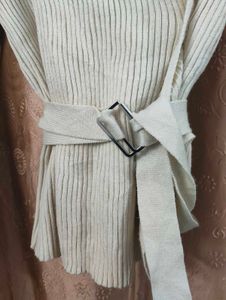 Ribbed Wrap-Style Long Sleeve Top